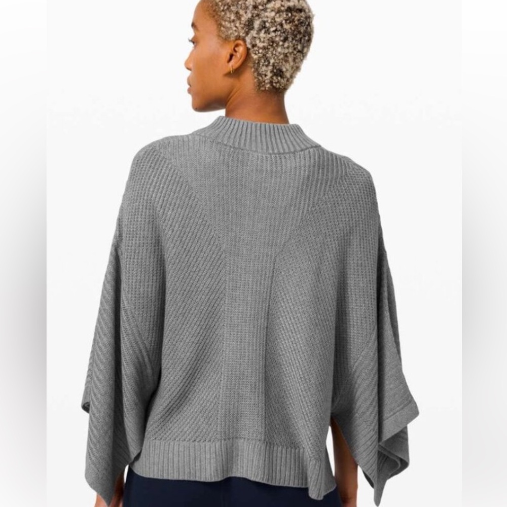 Like New lululemon Softer Still Cashmere Blend Wrap Sweater in Heathered Grey - Picture 2 of 16